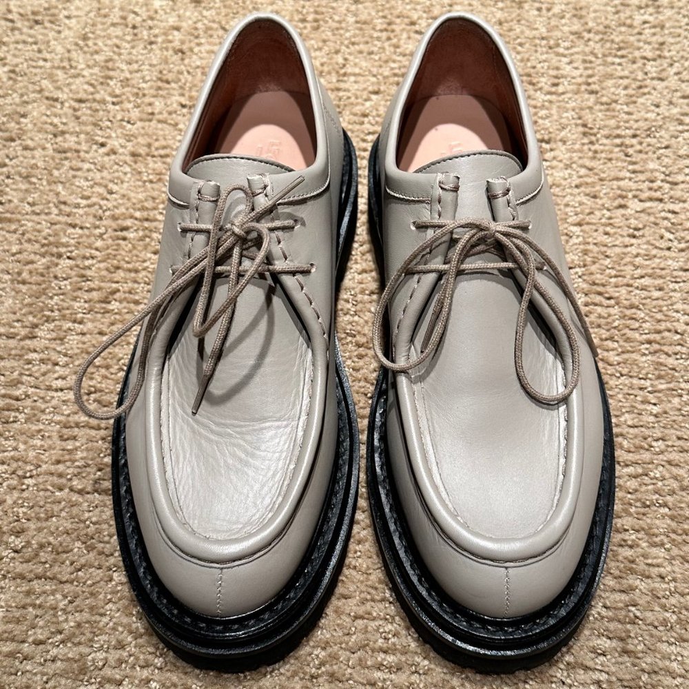 Legres Gray/Beige Leather Derbys